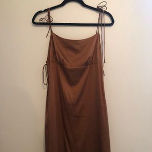 ÈTOPHE Studios Brown Silk Slip Dress